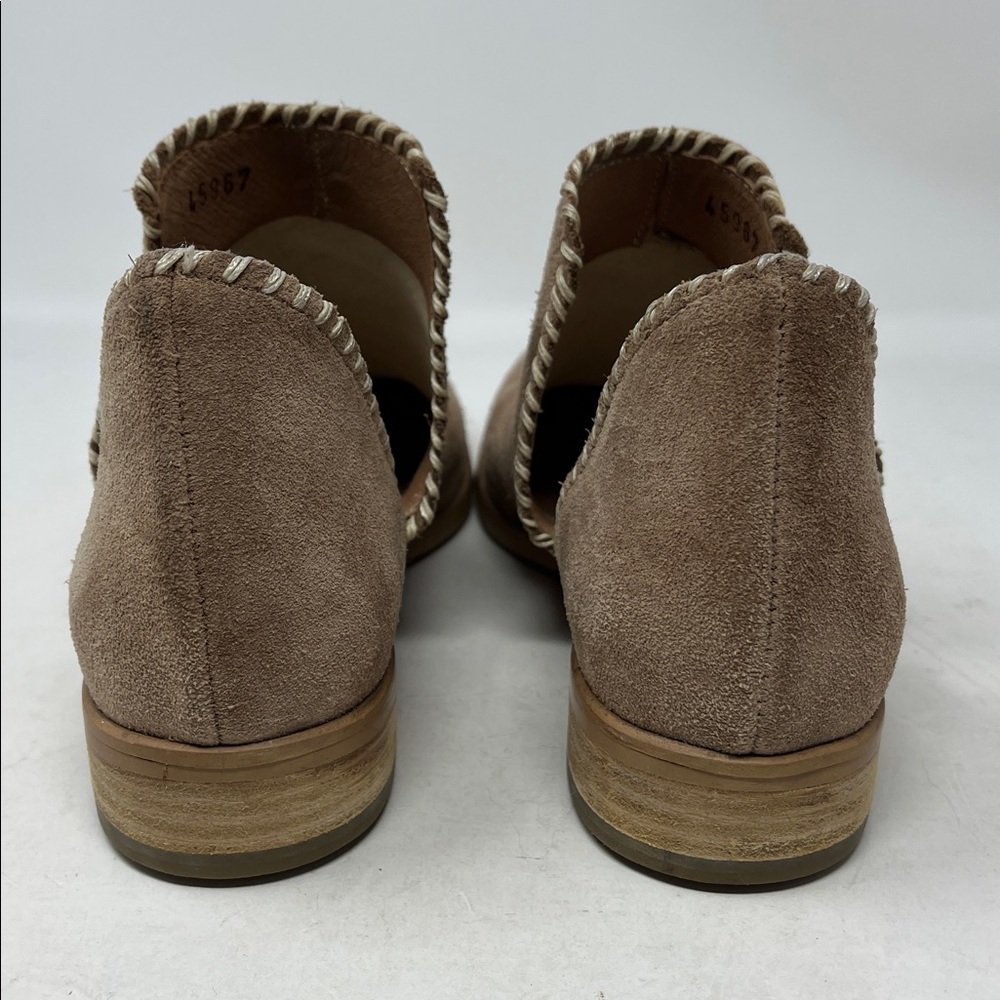 GARNET HILL Lola Whipstitched Boots Tan Suede Slip On Made In Italy Sz 37 US 7 - Picture 6 of 14